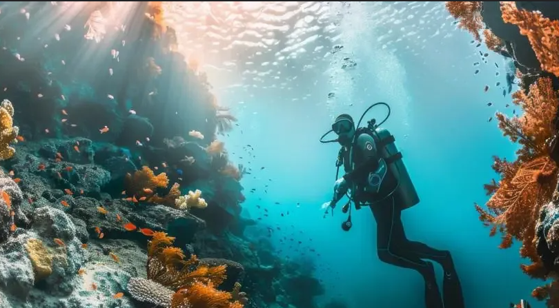 Volunteers learning about reef ecology